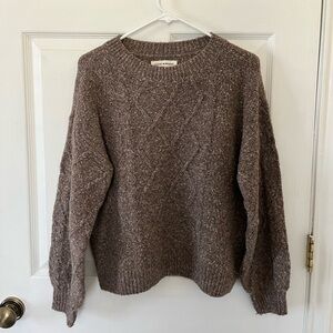 Lucky Brand Heathered Brown Sweater